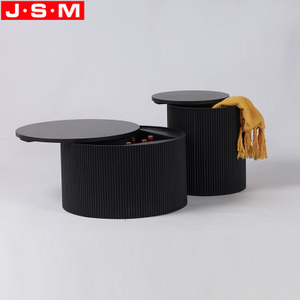 New Style Customization Solid Wood Round Corner Have Storage Tea Table