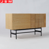 Metal Base Wooden Veneer Carcase TV Storage Cabinet For Living Room