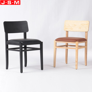 Black American Ash Frame Pu Fabric Upholstery Seat Pad Dining Chairs