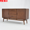 Brown Ash Timber Base Wooden 3 Drawer 2 Door Living Room Cabinet