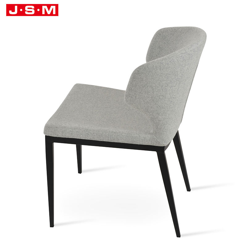 Metal Base Fabric Dining Chairs Restaurant Armless Dining Chair With Metal Frame