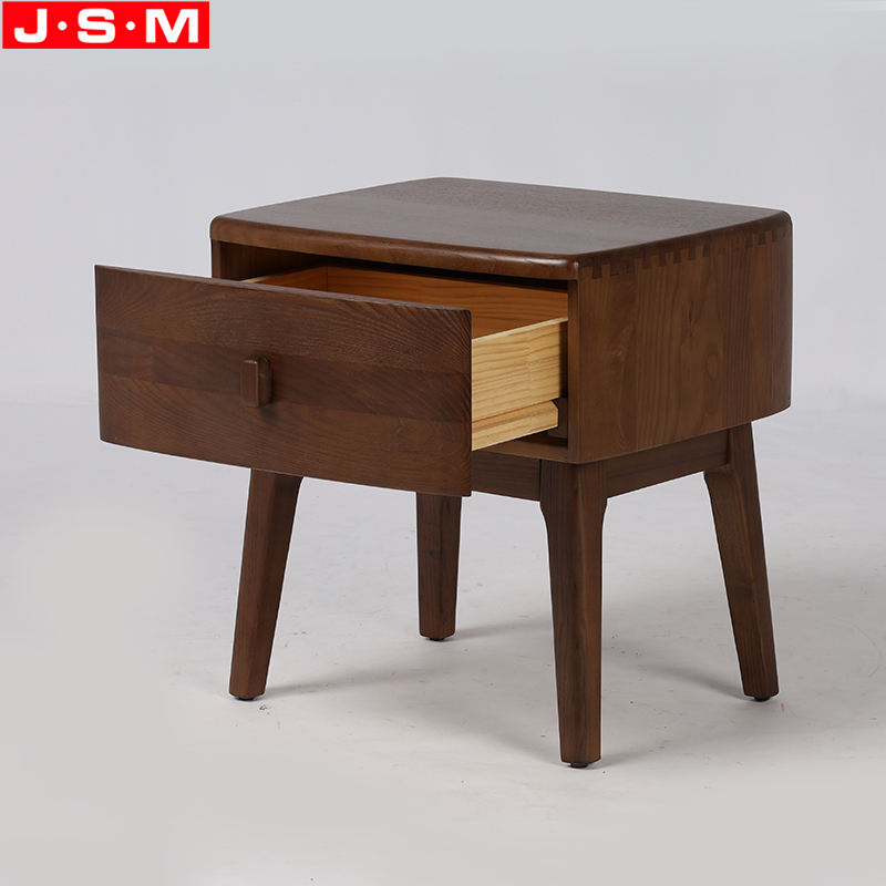 Household Veneer Carcase Cabinets Square Wood Table Bedside With One Drawer