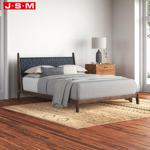Luxury Modern Wood Comfortable Queen Size Bed Fabric Bedroom Furniture Bed