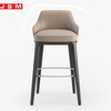Commercial Furniture Nordic Indoor Fabric Seat Wooden Frame High Back Bar Stool