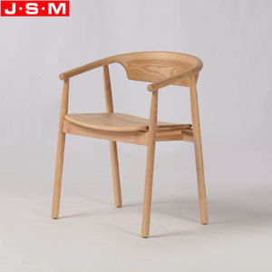 Commercial All Ash Dining Chair Restaurant Wood Dining Chair With Armrest Backrest