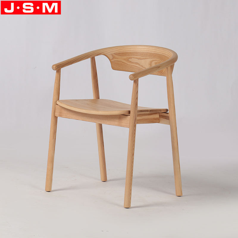 Commercial All Ash Dining Chair Restaurant Wood Dining Chair With Armrest Backrest