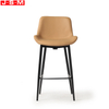 OEM Brown Color PU Upholstery Fabric Seat Metal High Legs Dining Metal Bar Chair Stool