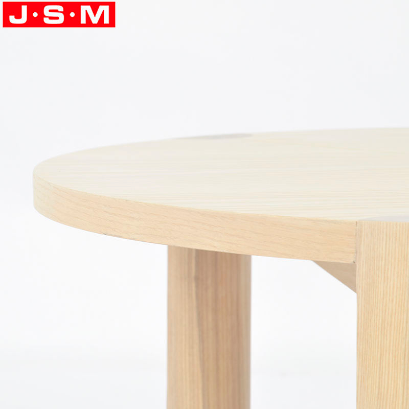 Small Veneer Table Top Wooden Round Coffee Table Buff Tea Table