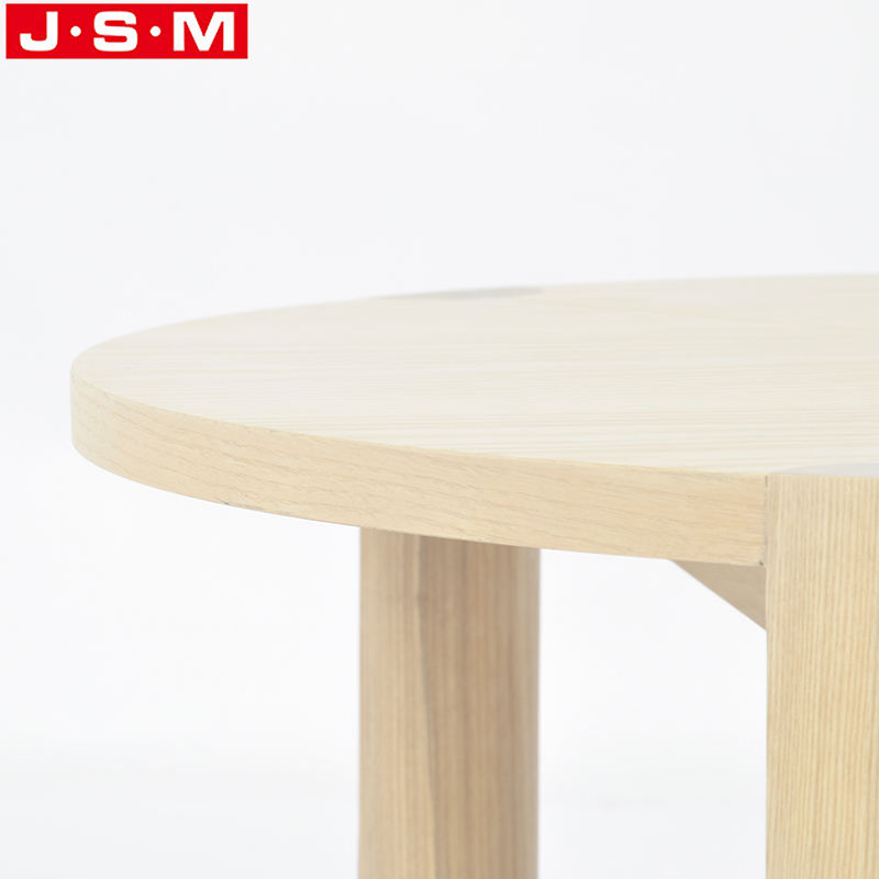 Small Veneer Table Top Wooden Round Coffee Table Buff Tea Table