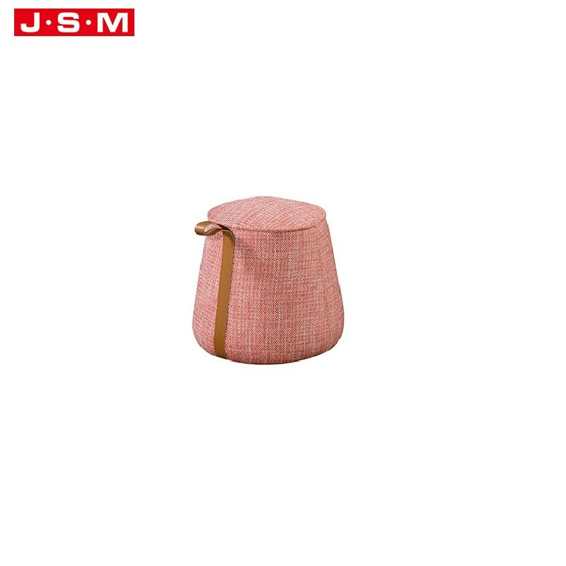 Modern Furniture Style Round Wooden Frame Foam Fabric Foot Stool Velvet Tufted Ottoman