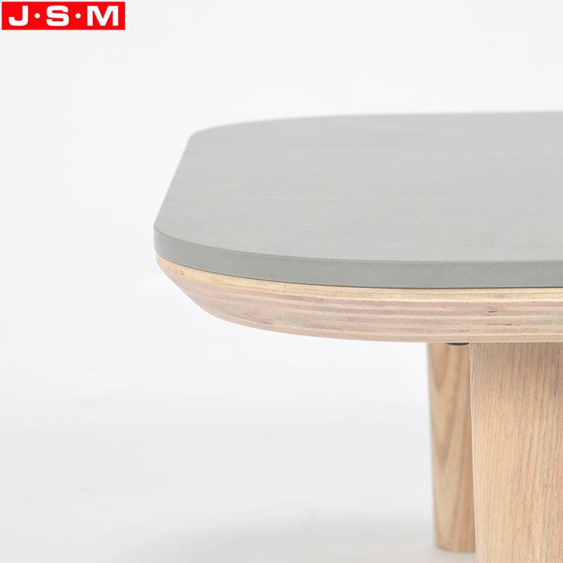 Gray Rock Slab Top Living Room Coffee Table Side Table Square Modern Tea Table