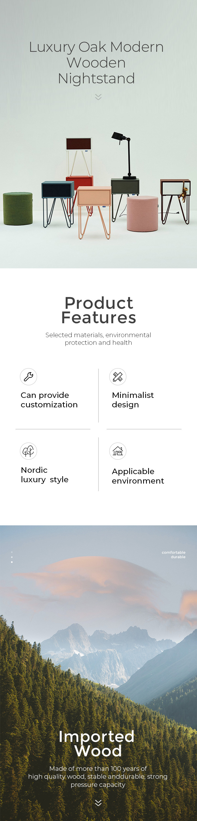 Bedside Cabinet Wooden