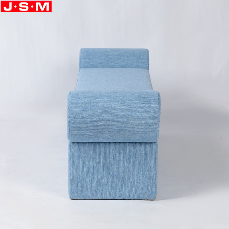 Modern Design Home Furniture Bench Blue Fabric Comfortable Benche