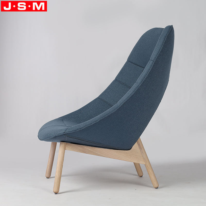 Wooden Base Comfortable Molded Foam Leisure Chair Living Room High Back Armchair