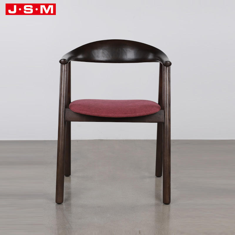 Modern Restaurant Hotel Wood High Back Cushion Seat Black Ash Timber Frame Dining Chair For Dining