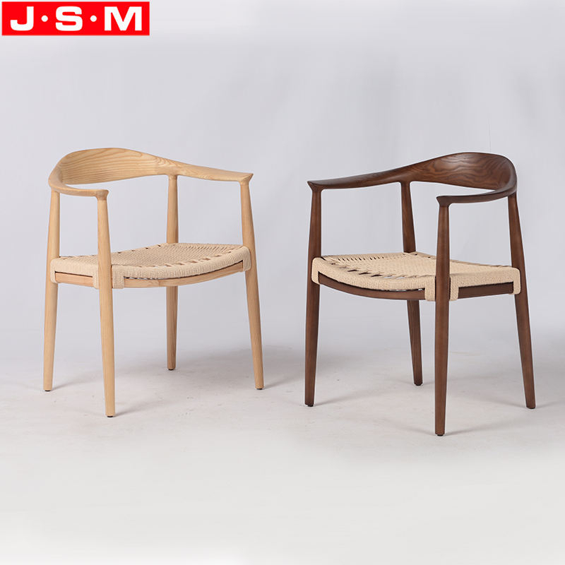 Wholesale Paper Rope Woven Wood Dining Chairs Restaurant Dining Chair