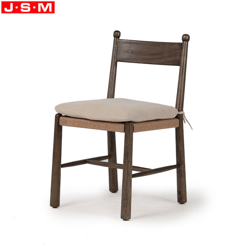 Nordic Wood And Fabric Dining Chair Armless Upholstered Dining Room Chairs