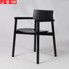 Nordic Restaurant Indoor Bent Wooden Buff And Black Wood Dining Chairs