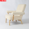 Hot Sale Single Seater Leisure Chair Fabric Wooden Leg Armchair