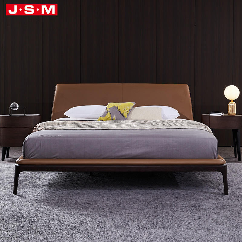 Modern Luxury Solid Wood Single Hotel Bed Bedroom Furniture King Size Bed