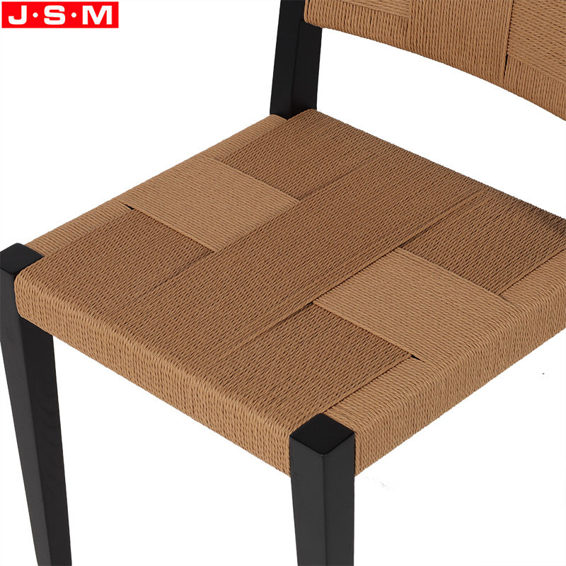 Paper String Woven Dining Chairs Home Hotel Furniture Restaurant Solid Wood Frame Dining Chairs Wooden Chairs