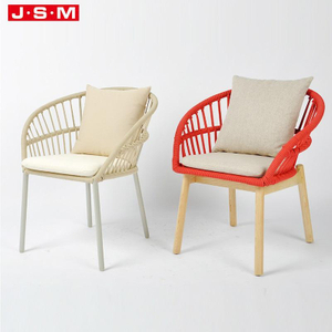 Modern Comfortable Rope Decoration Metal Frame Dining Room Dining Chair