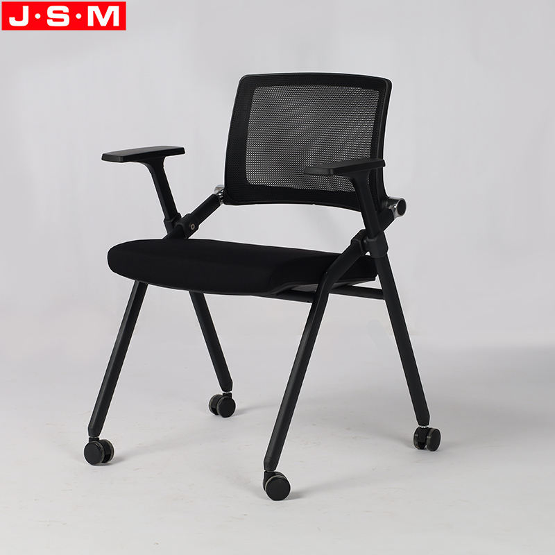 Metal Aluminum Alloy Office Chair Computer Foldable Mesh Office Chair With Four Wheel