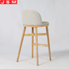 Counter Top Restaurant Hotel Wooden Frame Bar Stools For Restaurants Kitchen White Seat