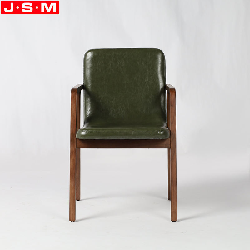 High Quality Armrest Restaurant Cafe Wooden Dining Chair With Cushion Seat