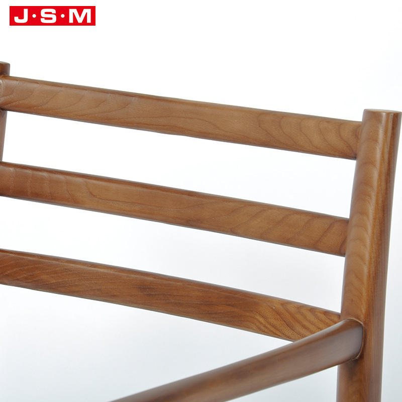 Nordic Modern Coffee House Nubuck Wood Chairs Cushion Seat Dining Chair