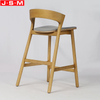 Good Quality Nordic Wood Furniture Red Oak Timber Frame Bar Chair Wood High Bar Stool