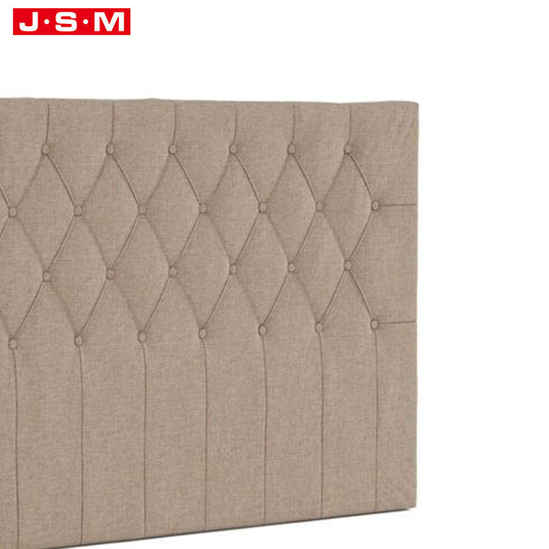 Luxury Hotel Bed Cushion Wooden Frame Foam And Fabric High Headboard