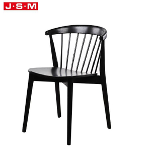 New Product Modern Black High Back Veneer Seat Wooden Dining Chairs