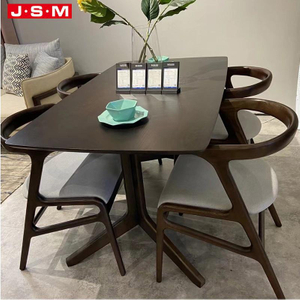 Modern Luxury Wooden Patio Black White Square Dining Table Sets For 4