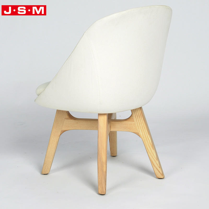 Luxury Furniture Wood Foam And Fabric Nordic Royal White Single Dining Chairs