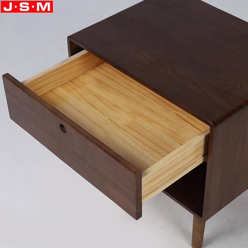 Antique Minimalist Veneer Carcase Solid Wood Drawers Bedside For Bedroom