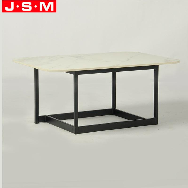 High End Artificial Stone Top Table Metal Frame Furniture Dining Room Tea Table