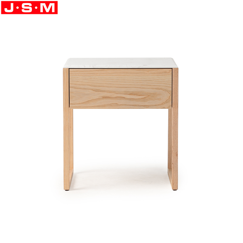 Nordic Minimalist Modern Man Made Stone Top Storage Small Cabinet Board Assembly Storage Bedside Table With One Drawer