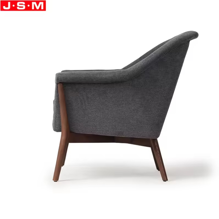 Simple Nordic European Fabric Upholstery Ash Wooden Legs Living Room Armchair Leisure Chair