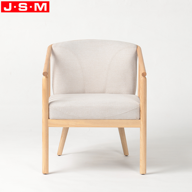 Nordic Style Comfortable Ash Timber Base Armchair Home Office Indoor Wooden Leisure Armchair