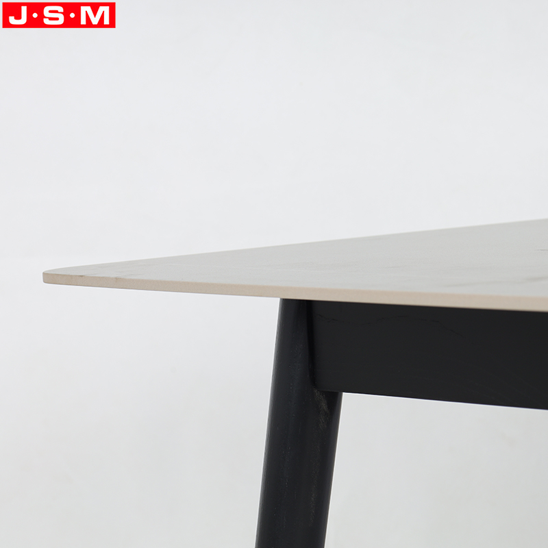 Ceramic Top Wood Dining Table Tempered Glass Top Dining Room Table