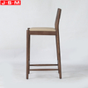 Ash Timber Frame Luxury Style High Chair Bar Stool Upholstered Metal Barstool