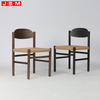 Sillas Comedor Paper Rope Seat Restaurant Wooden Chairs Stackable Nordic Solid Wood Dining Chair