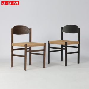 Sillas Comedor Paper Rope Seat Restaurant Wooden Chairs Stackable Nordic Solid Wood Dining Chair