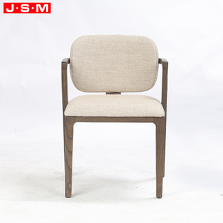 Modern Nordic Minimalist High Quality Wood Leg Ash Timber Frame Velvet Dining Chair With Backrest Armrest