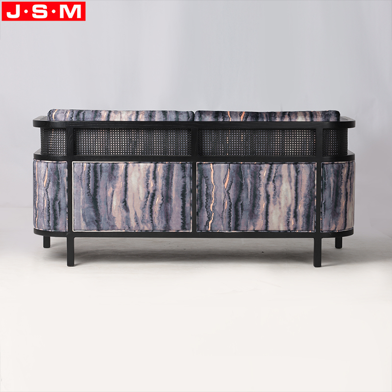 Modern New Customized Design American Ash Frame Artificial Rattan Upholstery Fabric Living Room Sofa