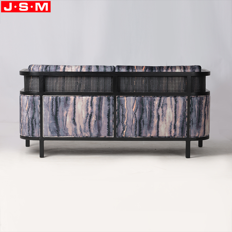 Modern New Customized Design American Ash Frame Artificial Rattan Upholstery Fabric Living Room Sofa