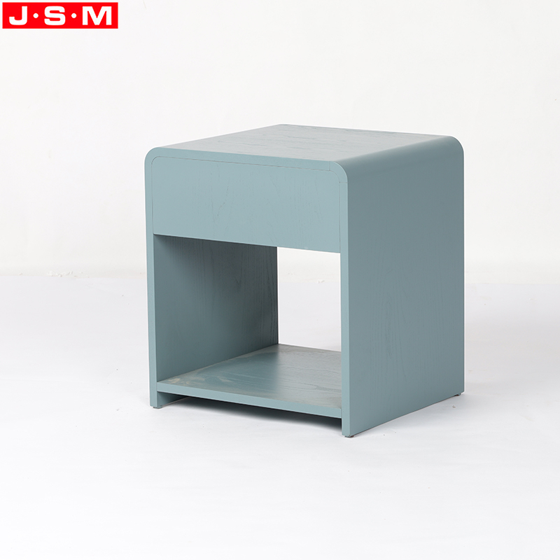 Wholesale Hot Sale Wooden Modern Metal Base Bedside Table Plywood with Veneer