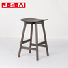 Nordic Designer Restaurant Small Wooden Leather Woven Ash Timber Frame Stool