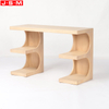 Golden Chrome Decoration Plywood with Ash Veneer Carcase Computer Desk For Home Office
